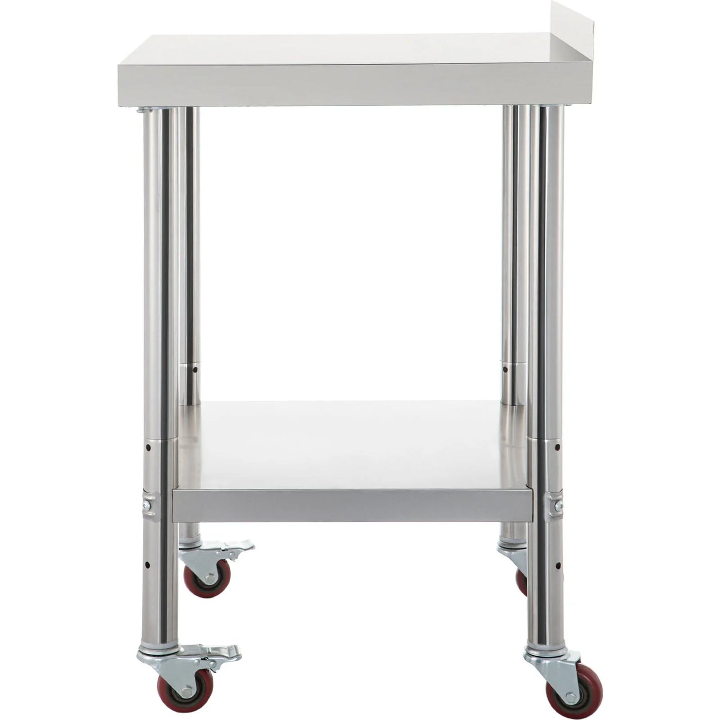 VEVOR Stainless Steel Prep Table, 36 X 24 X 35 Inch, 440Lbs Load Capacity Heavy Duty Metal Worktable with Backsplash Adjustable Undershelf & 4 Casters, Commercial Workstation for Kitchen Restaurant