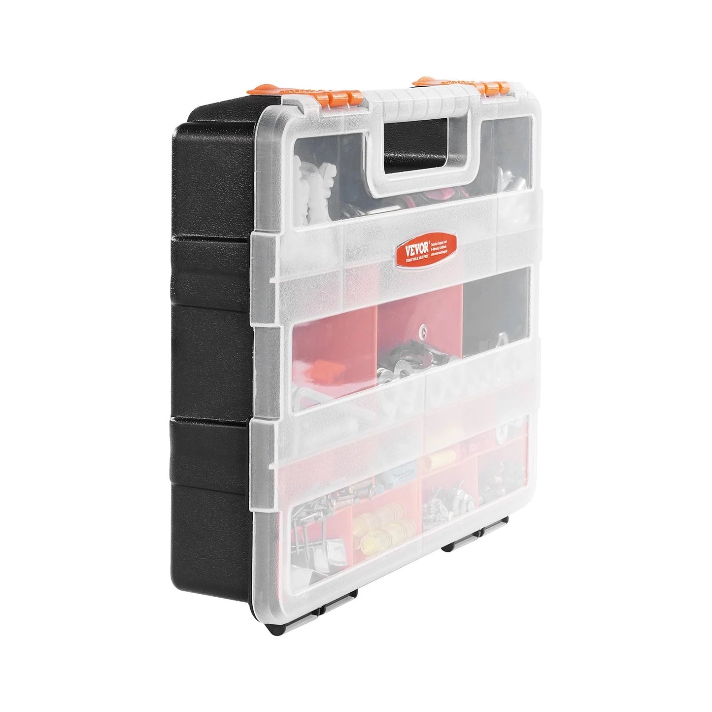 Single Sided£¡3-Pack Small Parts Organizer 21-Compartment Organizer Box with Removable Divider