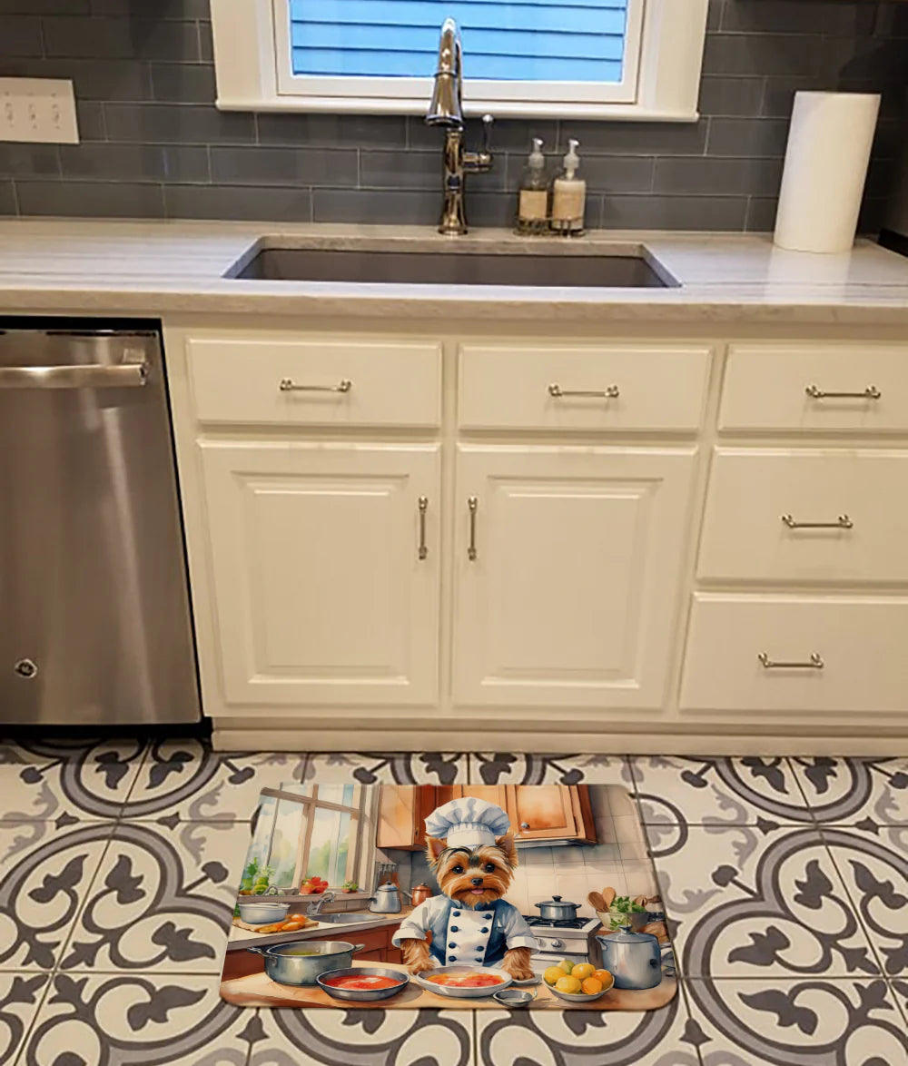 Yorkie Yorkshire Terrier the Chef Memory Foam Kitchen Mat