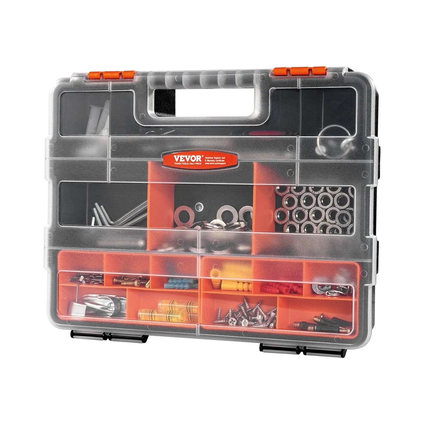 Single Sided£¡3-Pack Small Parts Organizer 21-Compartment Organizer Box with Removable Divider