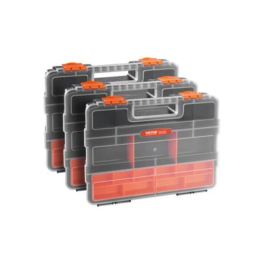 Single Sided£¡3-Pack Small Parts Organizer 21-Compartment Organizer Box with Removable Divider