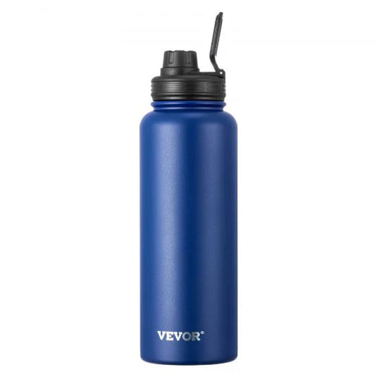40 Oz Insulated Water Bottle Stainless Steel with Wide Mouth Lid Blue