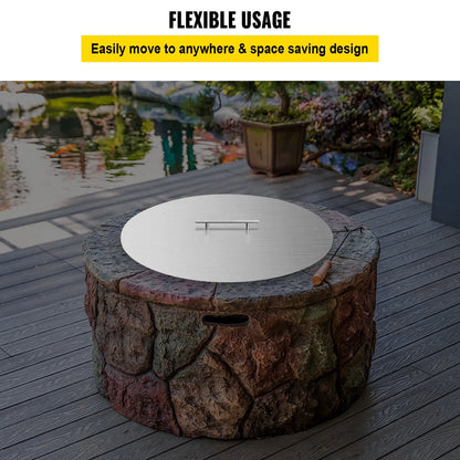 VEVOR Fire Pit Lid round 20 Inch Fire Pit Ring Lid 1.5 Mm Thick 304 Stainless Steel Fire Pit Burner Cover for round Patio Fire Pit