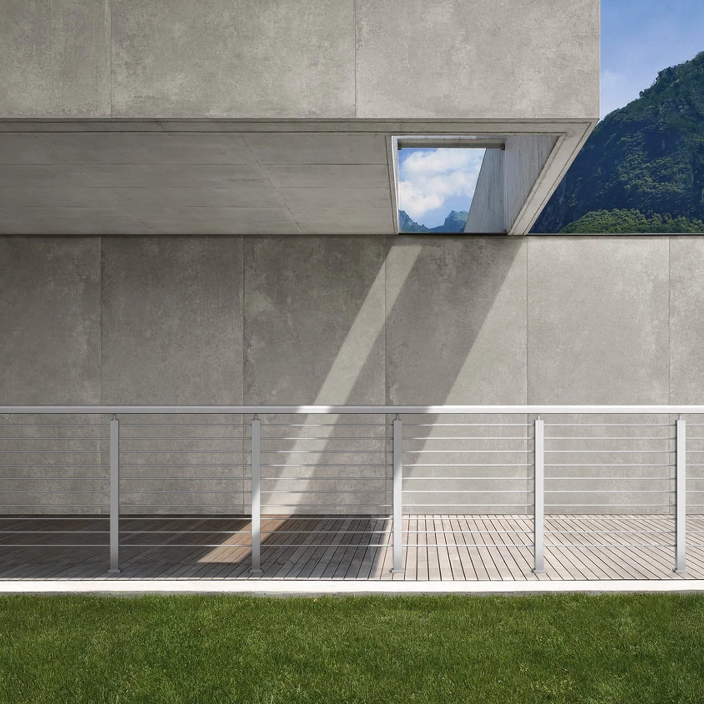 VEVOR Cable Railing Post Level Deck Stair Post 36 X 0.98 X 1.97 Cable Handrail Post Stainless Steel Wire Drawing Deck Railing Pre-Drilled Pickets with Mounting Bracket Stair Railing Kit Silver