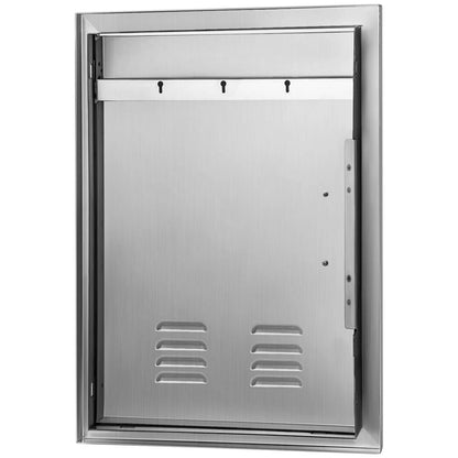 VEVOR Outdoor Kitchen 14W X 20H Inch Wall Construction Stainless Steel Flush Mount for BBQ Island, 14Inch X 20Inch, Single Door with Vents