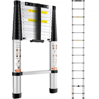 VEVOR Telescoping Ladder Aluminum Extension Step 12.5 Ft Multi-Purpose Portable