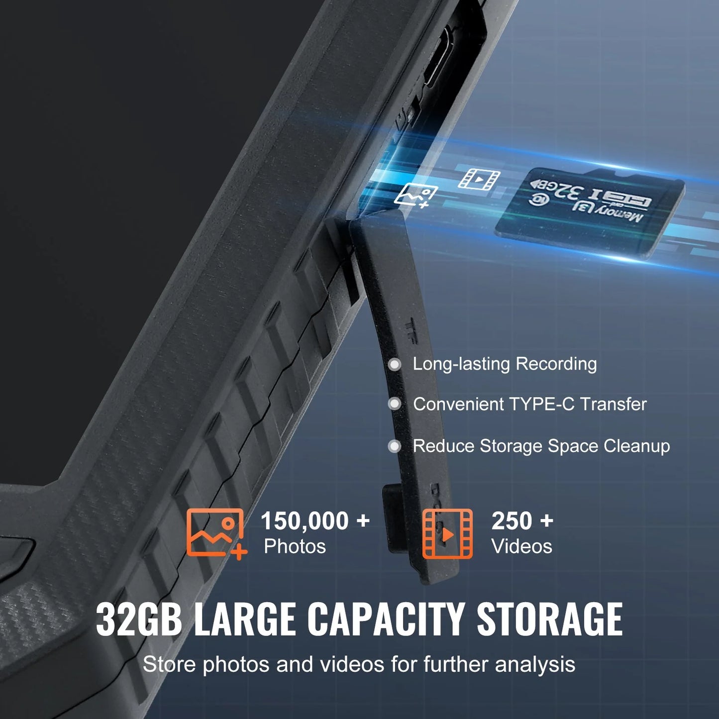 VEVOR Endoscope Camera with Lights Triple Lens Borescope 16.4FT Cable 5 Screen