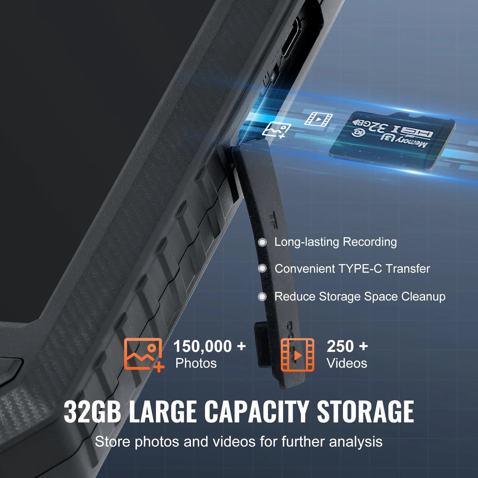 VEVOR Endoscope Camera with Lights Triple Lens Borescope 16.4FT Cable 5 Screen