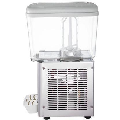 VEVOR Commercial Beverage Dispenser, 4.8 Gallon 1 Tank Cold Beverage Dispenser, 200W Food Grade Material Stainless Steel Commercial Juice Dispenser with Thermostat Controller for Cold Drink