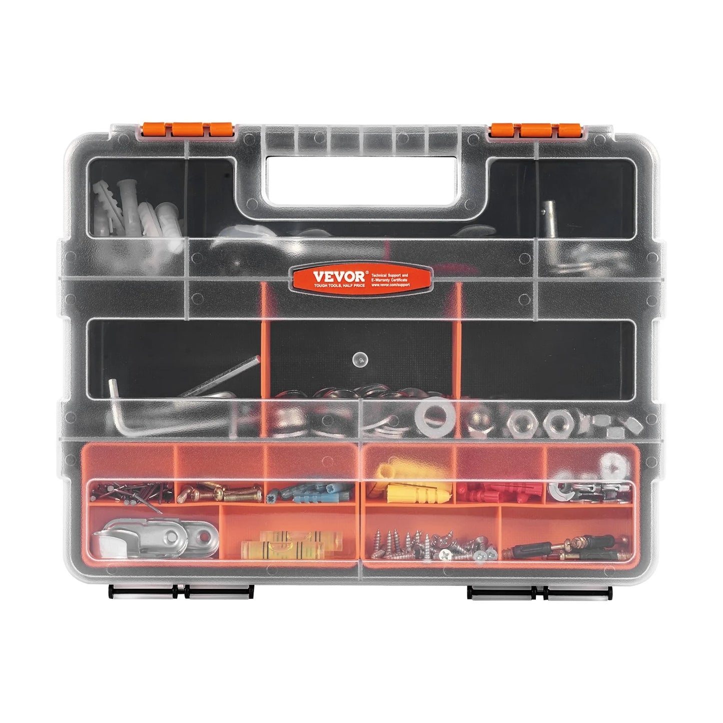 Single Sided£¡3-Pack Small Parts Organizer 21-Compartment Organizer Box with Removable Divider