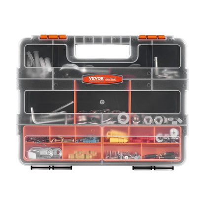 Single Sided£¡3-Pack Small Parts Organizer 21-Compartment Organizer Box with Removable Divider