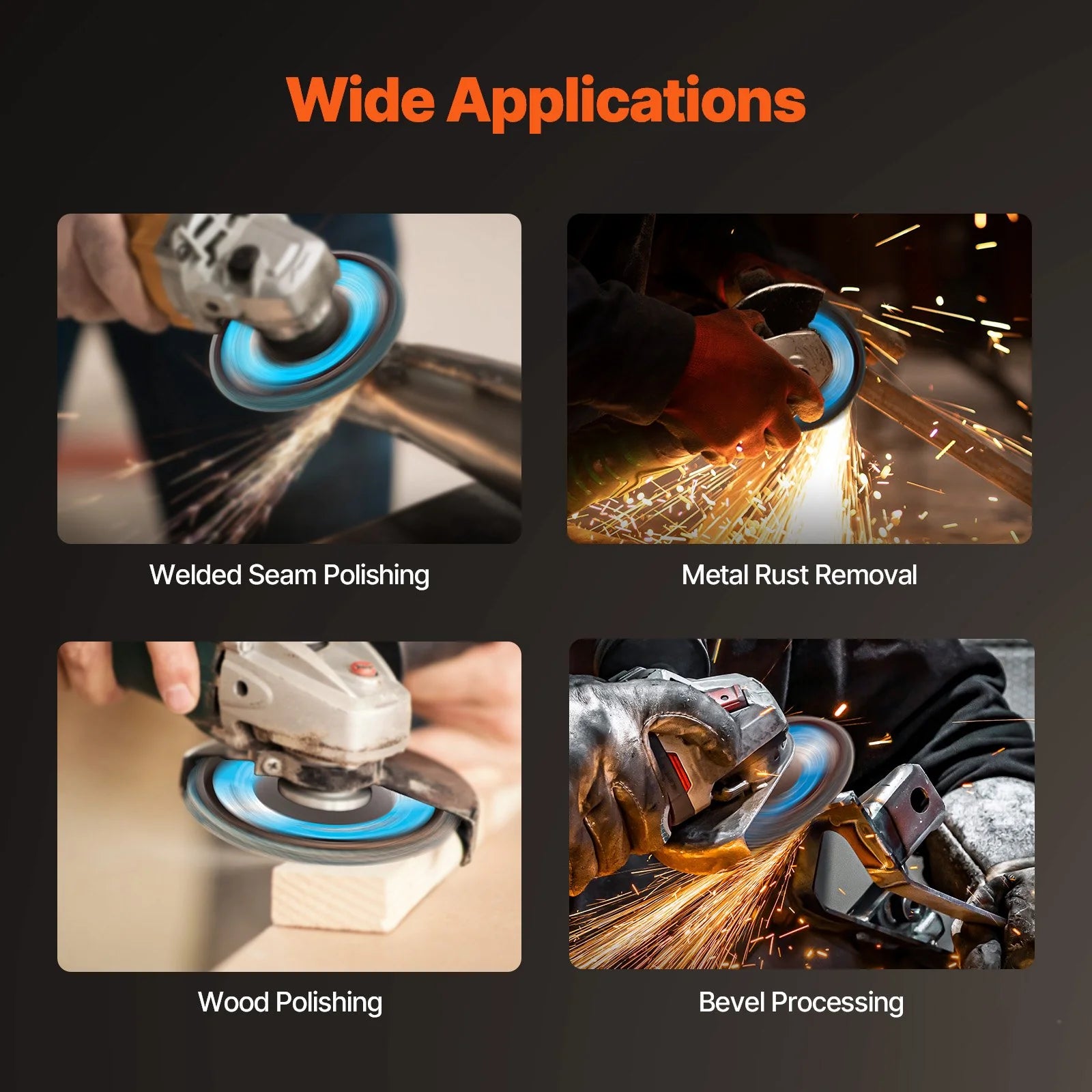 VEVOR Flap Discs 4-1/2 X 7/8 Sanding Disc for Angle Grinder 40 Grit 10 Packs