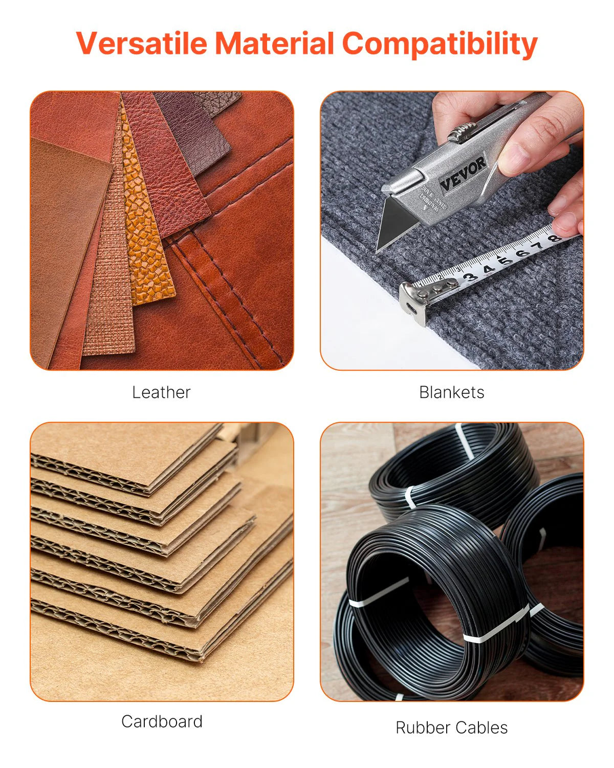 VEVOR Utility Knife Retractable Box Cutter with SK5 Sharp Blades Quick Change